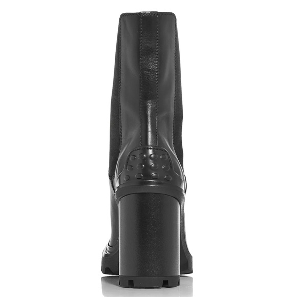 Tod’s Chelsea block heel boots booties leather black size 9.5 - Picture 5 of 9